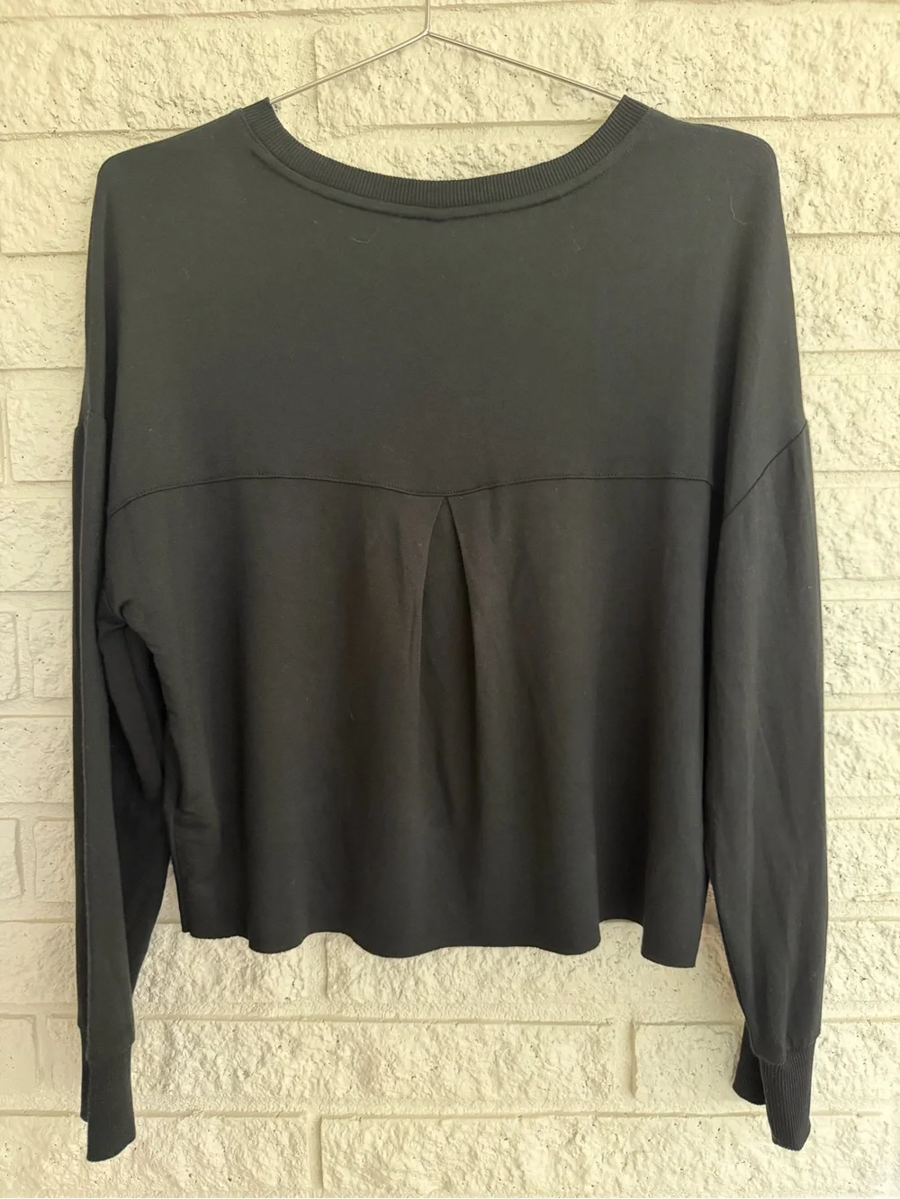Z Supply Black Crewneck Lightweight Sweatshirt with Subtle Rhinestones